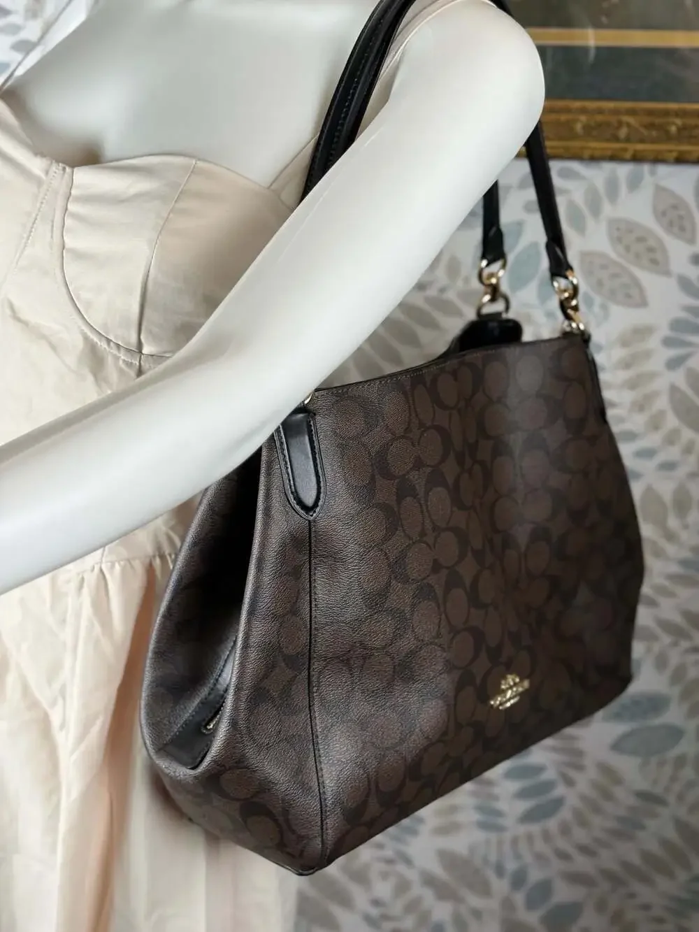 Coach Hallie Shoulder Bag in Signature Canvas